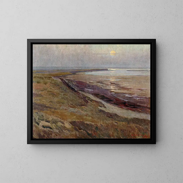 Amanecer de luna sobre la isla de Sylt - Wilhelm Ludwig Lehmann — cuadro enmarcado en la pared