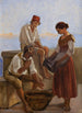 Una joven y dos pescadores - Wilhelm Marstrand — vista de la obra