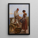 Una joven y dos pescadores - Wilhelm Marstrand — cuadro enmarcado en la pared