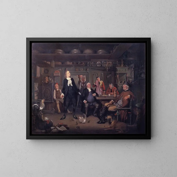 Erasmus Montanus, acte III, scène 3 - Wilhelm Marstrand — framed artwork on a wall