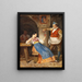 Krofatter sirve vino tinto a una joven italiana - Wilhelm Marstrand — cuadro enmarcado en la pared