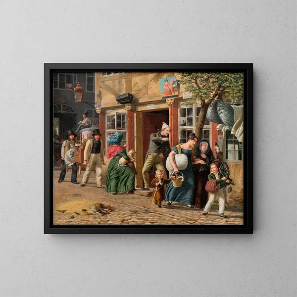 Escena de mudanza - Wilhelm Marstrand — cuadro enmarcado en la pared
