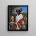 retrato de las dos hijas de Otto Marstrand y su niñera antillana Justina Antoine en los jardines de Frederiksberg cerca de Copenhague - Wilhelm Marstrand — cuadro enmarcado en la pared