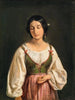 Study of an Italian Woman Standing for a Goat Herder Selling Milk - Wilhelm Marstrand — artwork view