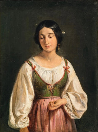 Wilhelm Marstrand - Standing Italian Woman Study for A Goatherd Selling Milk.webp