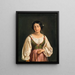 Study of an Italian Woman Standing for a Goat Herder Selling Milk - Wilhelm Marstrand — framed artwork on a wall