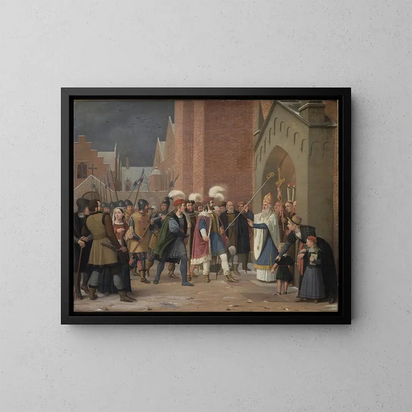 Svend Estridsen y el obispo Vilhelm - Wilhelm Marstrand — cuadro enmarcado en la pared