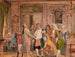 la escena de las pruebas de Vielgeschrey, de Holberg, Acto 1, Escena 6, boceto - Wilhelm Marstrand — vista de la obra