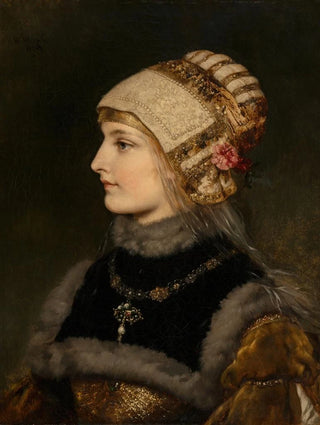 Wilhelm Menzler - A young woman in Renaissance costume.webp