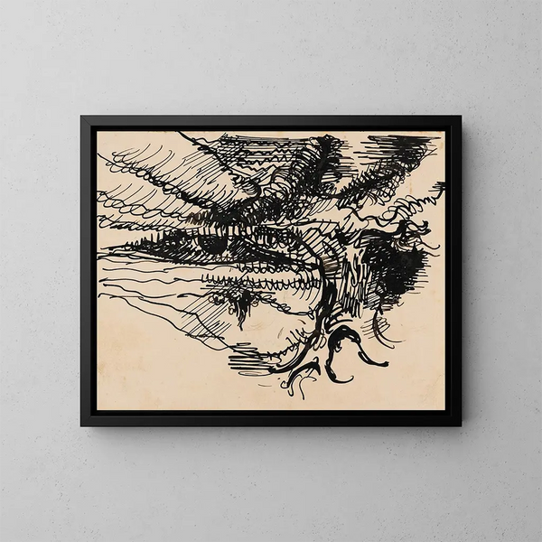 Paisaje - Wilhelm Morgner — cuadro enmarcado en la pared
