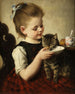 Hija con un gato - Wilhelm Schütze — vista de la obra