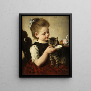 Wilhelm Schutze - Mdchen mit Katze.webp