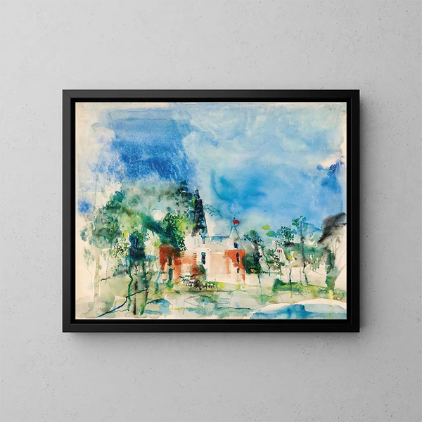 Castillo con torres rojas - Wilhelm Thöny — cuadro enmarcado en la pared