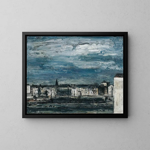 Noche de luna junto al Muro en Graz - Wilhelm Thöny — cuadro enmarcado en la pared