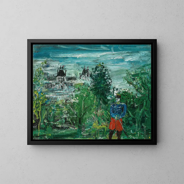 Oficial en el parque del castillo en Francia - Wilhelm Thöny — cuadro enmarcado en la pared