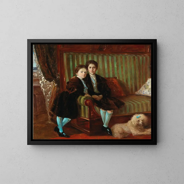 Hermanos y hermanas - Wilhelm Trübner — cuadro enmarcado en la pared