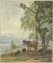 Un granjero descansando con su caballo junto al campo arado - Wilhelm von Kobell — vista de la obra