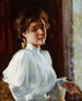 A Young Girl - Willard Leroy Metcalf, 1893 — sitter in a white blouse beside a window