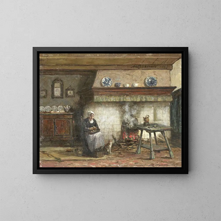 Willem Adriaan Alexander Liernur - Interior of a Cottage in Scheveningen.webp