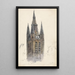 Campanario en Delft - Willem Anthonie van Deventer — cuadro enmarcado en la pared