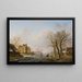 Ice skaters on a frozen river, Dordrecht - Willem de Klerk — framed artwork on a wall