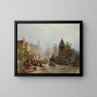 Willem Hendrik Eickelberg - Busy Fisherfolk.webp