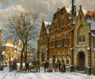 Willem Koekkoek - Winter Street Scene Oudewater.webp