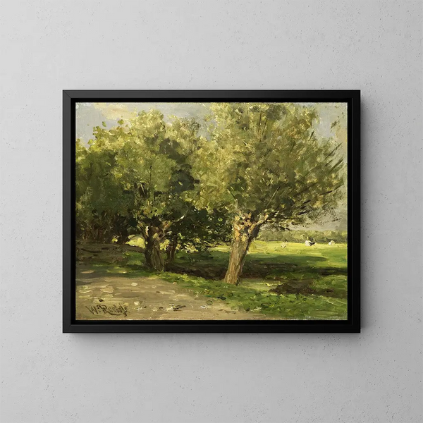 Willow Trees - Willem Roelofs — framed artwork on a wall