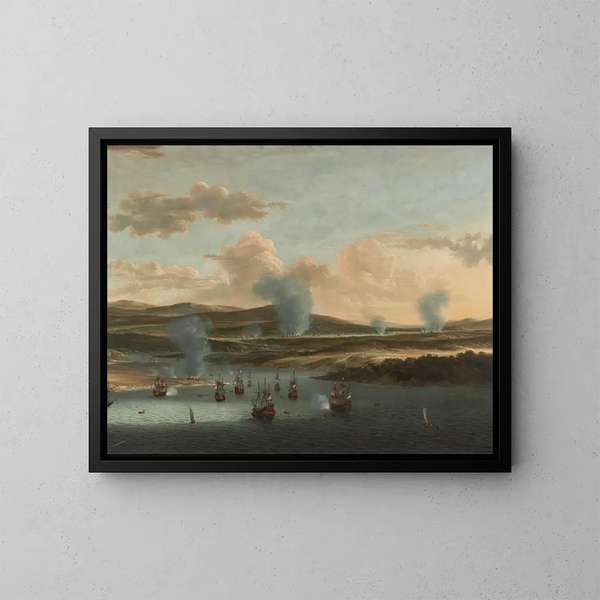 Batalla de Medway - Willem Schellinks — cuadro enmarcado en la pared