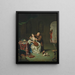 Tartuffe and Elmire surprised by Damis, son of Orgon - Willem van Mieris — framed artwork on a wall
