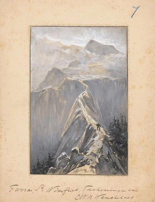Willem Wenckebach - Jongen loopt over een bergpad.webp