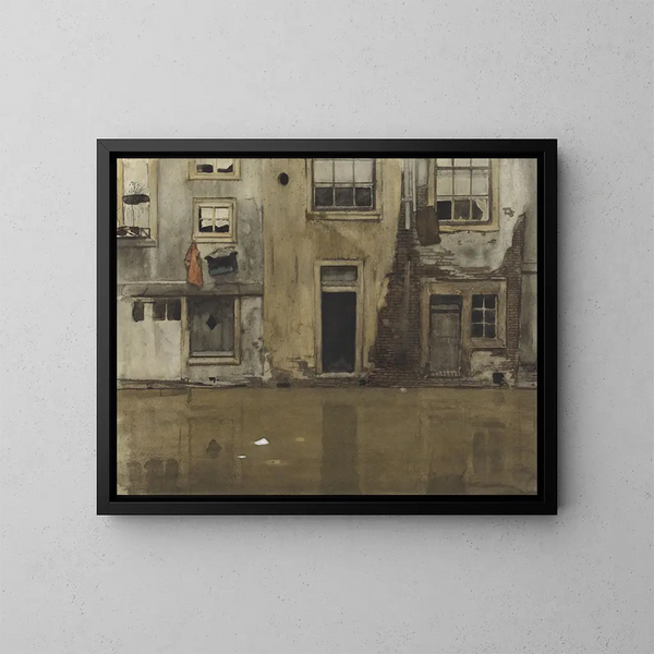 Houses by a Canal - Willem Witsen — framed artwork on a wall