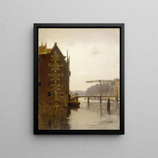 Willem Witsen - Pakhuizen aan een Amsterdamse gracht op Uilenburg.webp