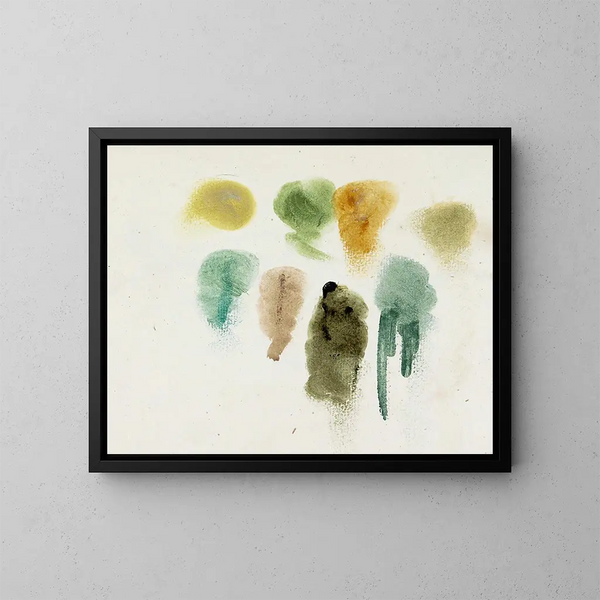 Study Leaf with Color Samples - Willem Witsen — framed artwork on a wall