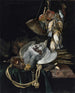 Bodegón de caza con perdiz y faisán – Willem van Aelst — perdiz, faisán, aves y útiles de caza