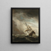 Un barco en alta mar atrapado en una ráfaga de viento - Willem van de Velde el Joven — cuadro enmarcado en la pared