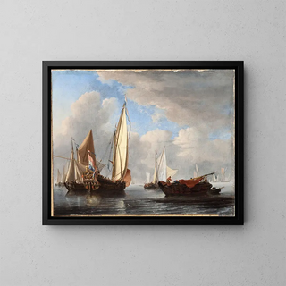 Willem van de Velde the Younger - A Yacht and Other Vessels in a Calm.webp