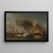 a maritime scene off the Barbary coast with galleys and English ships - Willem van de Velde the Younger — framed artwork on a wall