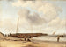 Playa con un Weyschuit tirado en la orilla - Willem van de Velde el Joven — vista de la obra