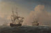 English warships inclining in the breeze offshore - Willem van de Velde the Younger — artwork view