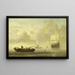 Ships near the coast in calm weather - Willem van de Velde the Younger — framed artwork on a wall