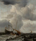 Mar agitado con barcos - Willem van de Velde el Joven — vista de la obra