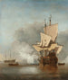 El golpe de cañón - Willem van de Velde el Joven — vista de la obra