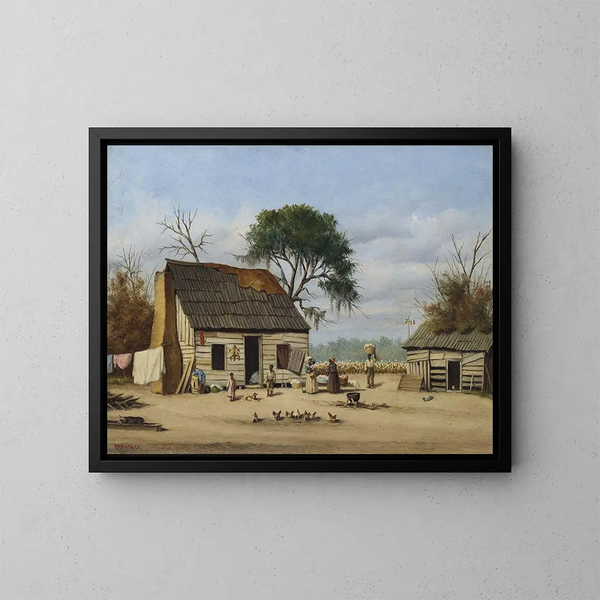 Escena de cabaña en Luisiana - William Aiken Walker — cuadro enmarcado en la pared