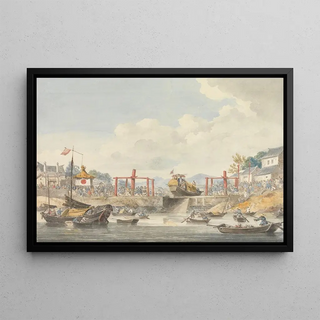 William Alexander - Barges of the Embassy Being Raised from One Canal to Another on Their Way from HanTcheouFoo to TchuSan 16 November 1793.webp