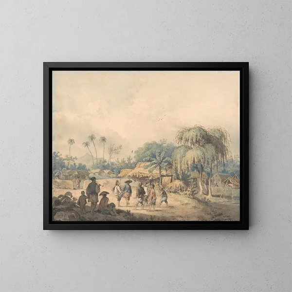 Natifs de Cochin jugando al volante en China - William Alexander — cuadro enmarcado en la pared
