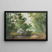 Landscape painting with wooded stream and rock - William Allen Wall — framed artwork on a wall