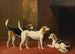 Three hunting dogs in a paved kennel yard - William Barraud — artwork view