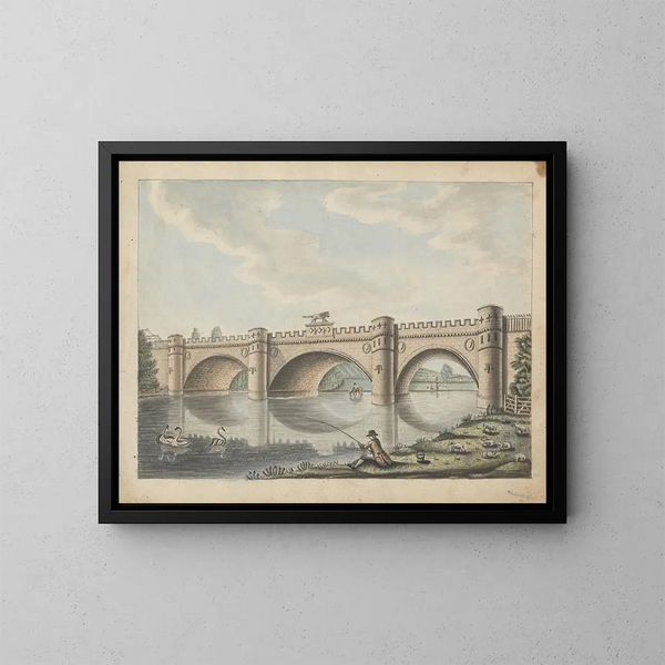 Pont au château d'Alnwick, Northumberland - William Beilby — cuadro enmarcado en la pared