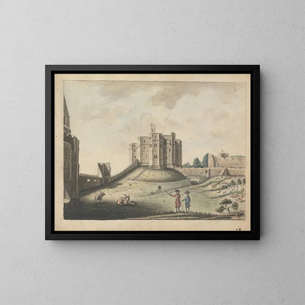 Castillo de Warkworth, Northumberland - William Beilby — cuadro enmarcado en la pared